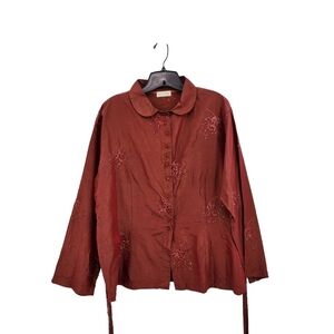 Krista Larson Women's Vintage Sequin Button Front Top - OS